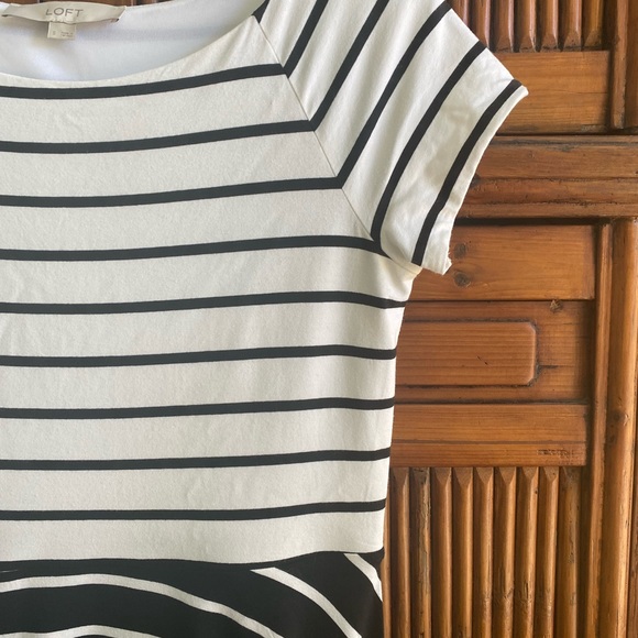 Loft Women’s Capped Sleeve Striped Dress - Picture 3 of 7